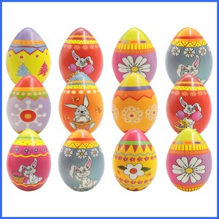 ของเล่นบีบไข่อีสเตอร์ แบบนิ่ม บรรเทาความเครียด สีสันสดใส จํานวน 12 ชิ้น