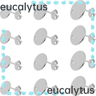 Eucalytus1 ต่างหูสตั๊ด พร้อมรู เครื่องประดับสเตนเลส ต่างหูผีเสื้อ ต่างหูด้านหลัง เครื่องประดับ ต่างหูทรงกลม สําหรับผู้หญิง