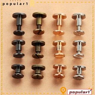 Popular สกรูหมุดย้ํา ทรงกลม ขนาด 5 6.5 8 มม. DIY สําหรับเสื้อผ้า กระเป๋า รองเท้า 10 ชิ้น