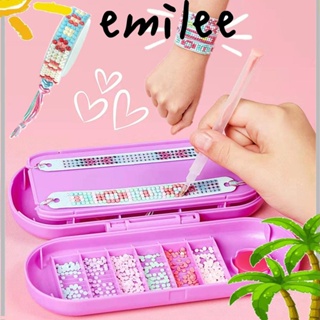 Emilee สายรัดข้อมือ ปักครอสสติตช์ เพชร จิตรกรรม งานฝีมือ DIY สําหรับเด็ก ผู้ใหญ่ 2 5 ชิ้น