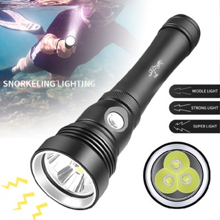 Super Bright LED Torch 3 Modes XHP70 Diving Flashlight Underwater Lamp