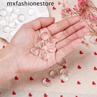 Mxfashione สร้อยคอ สร้อยข้อมือ จี้รูปโดมแก้ว ทรงกลมแบน สวยงาม