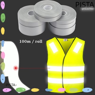 Pista 100 ม. / ม้วน เทปสะท้อนแสง คําเตือนใหม่ ฟิล์มไวนิลผ้า สีเงินสดใส