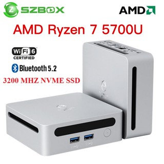 Szbox 2023 MINI PC AMD Ryzen 7 5700U MINI PC Windows 11 Pro 6 BT5.2 3200 MHZ NVME SSD Dual Channel 8K เดสก์ท็อป เกมเมอร์ คอมพิวเตอร์