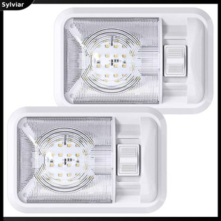 [sylviar] โคมไฟเพดาน Led 12v 300lm 4000-4500k พร้อมสวิตช์เปิด ปิด สําหรับรถพ่วง