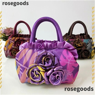 Rosegoods1 กระเป๋าทรงบักเก็ต ปักลายดอกไม้ สําหรับแม่ และลูกสาว เหมาะกับงานเลี้ยงอาหารค่ํา