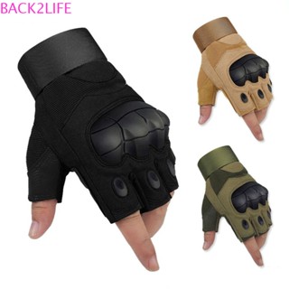 Back2life ถุงมือหนัง แบบครึ่งนิ้ว กันลื่น สําหรับขี่รถจักรยานยนต์ 1 คู่