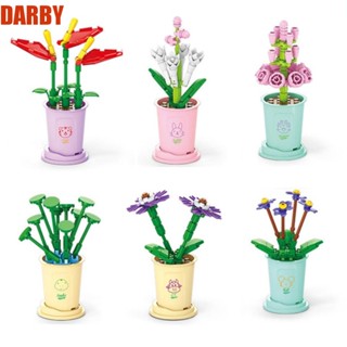 Darby บล็อกตัวต่อช่อดอกไม้ พลาสติก ขนาดเล็ก DIY สําหรับตกแต่งบ้าน