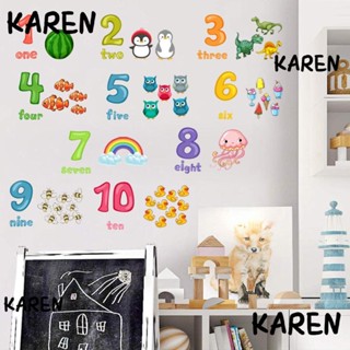 Karen สติกเกอร์ตัวเลขอาหรับ สําหรับตกแต่งผนังบ้าน 2 ชิ้น ต่อชุด