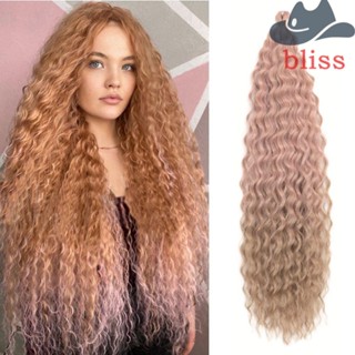 Bliss วิกผมหยิกสังเคราะห์ แบบถักโครเชต์ สีน้ําตาล สีดํา สไตล์แอฟริกัน อเมริกัน