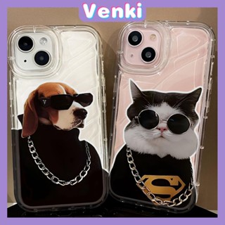 Venki - เข้ากันได้สำหรับ เคสไอโฟน เคสไอโฟน11 เคส iphone 11 เคสใสระลอกน้ำ TPU กันกระแทกนุ่มใส Cool Cat Dog สวมแว่นกันแดดเข้ากันได้กับ iPhone 13 Pro max 12 Pro Max 11 XR XS 7 8