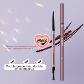 CYREAL ดินสอเขียนคิ้ว CYREAL Latin Ultra-Fine Triangle Brow Pencil 2 In 1 Waterproof Long Lasting Eye Makeup Natural Soft Color