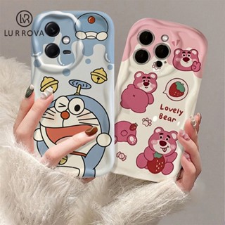 VIVO V27 5G V27 Pro V27E V25 V25E V23 V23E V15 V20 Pro เคสโทรศัพท์ซิลิโคน Pouty Strawberry Bear