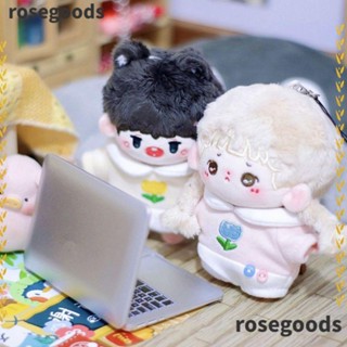 Rosegoods1 ชุดบอดี้สูท เสื้อยืดลําลอง ผ้าฝ้าย ลายดอกไม้ พร้อมหมวก 10 ซม. สําหรับตุ๊กตาไอดอล