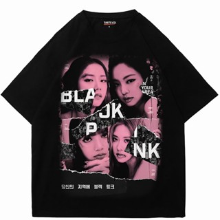 เสื้อยืดแขนสั้นลําลอง ผ้าฝ้าย พิมพ์ลาย KPOP BLACKPINK JISOO ROSE LISA JENNIE สไตล์วินเทจ ฮาราจูกุ แฟชั่นฤดูร้อน สําหรับผู้ชาย และผู้หญิง