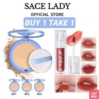 [ซื้อ1แถม1] SACE LADY Compact Powder &amp; P.TW OP ลิปสติกแบบน้ำ 6 สี ควบคุมความมัน กันน้ำ ติดทนนาน กันเหงื่อ เครื่องสำอางไม่เลอะ [hotmax]