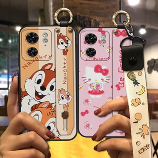 Cartoon Shockproof Phone Case For MOTO Edge40 Wrist Strap Lanyard Waterproof Durable Wristband Fashion Design Silicone