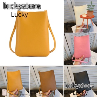 Lucky กระเป๋าสะพายไหล่ สะพายข้าง หนัง PU สีพื้น เหมาะกับฤดูร้อน สําหรับใส่โทรศัพท์มือถือ