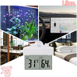 Lilac เครื่องวัดอุณหภูมิความชื้นดิจิทัล หน้าจอ LCD ความแม่นยําสูง ไม่ต้องเจาะรู พร้อมจุกสุญญากาศ