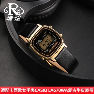 สายนาฬิกาข้อมือ หนังวัว แบบบางพิเศษ กันน้ํา เข้ากับทุกการแต่งกาย สําหรับ CASIO LA670