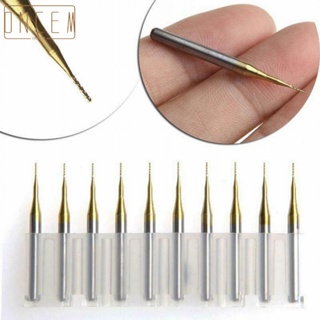 【ONCEMOREAGAIN】High Quality Set of 10 Titanium Coat Carbide 3 175x0 5mm End Mill Engraving Bits