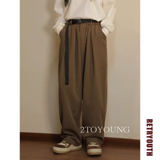 2TOYOUNG  กางเกงขายาว คาร์โก้ กางเกง เชือกอเมริกันคลาสิค Cargo pants 2023 NEW AG081217 ทันสมัย สไตล์เกาหลี Comfortable Unique A90M08R 36Z230909