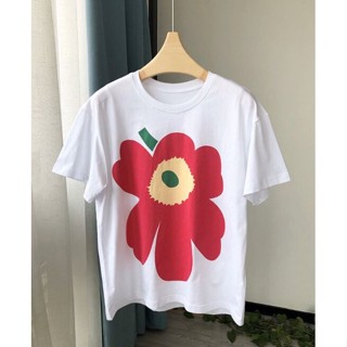 Marimekko เสื้อยืด แขนสั้นผ้าฝ้าย 100%S-5XL