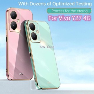 เคสโทรศัพท์ซิลิโคน TPU แบบนิ่ม กันกระแทก ป้องกันกล้อง หลากสี สําหรับ Vivo Y27 Y 27 VivoY27 4G 2023