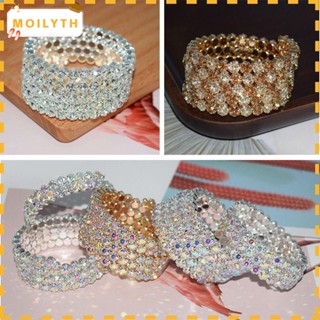 Moilyth สร้อยข้อมือคริสตัล เครื่องประดับเจ้าสาว ร้อน คริสตัล พลอยเทียม กําไลข้อมือแต่งงาน