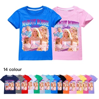 เสื้อยืดแขนสั้น พิมพ์ลาย Barbie the movie Barbie AA73 สําหรับเด็กผู้ชาย และเด็กผู้หญิง