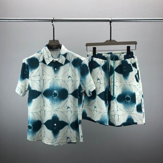 SO5Z L * @ 2023 Summer new classic printing pattern color matching fashion all-match casual short sleeve suit