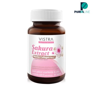 VISTRA Nutribeau Sakura Extract &amp; Marine Collagen Plus C 30 Tablets.[Pline]