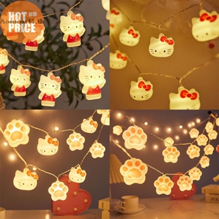 Aosuoas สายไฟ Led รูปการ์ตูน Hello Kitty เรืองแสง สําหรับตกแต่งห้องเล่นเกม