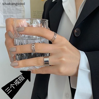 Shakangcool ชุดแหวนโลหะ สไตล์พังก์ เครื่องประดับแฟชั่น สําหรับผู้หญิง 1 ชุด