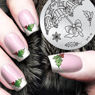 Xmas Snowman Flower Xmas Tree Manicure Nail Art Image Plate Clearance sale