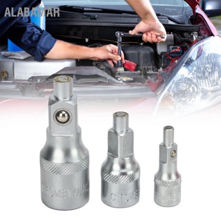 ALABAMAR 3Pcs 1/4in 3/8in 1/2in Square Drive Magnetic Bit Holder Socket Adapters Universal Auto Repair เครื่องมือ พร้อมกล่องเก็บของ