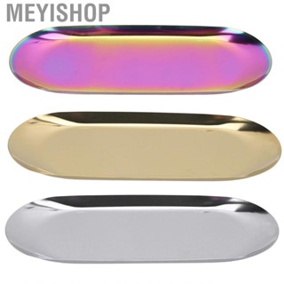 Meyishop Oval Jewelry Tray Mirror Reflection Vacuum Plating Decorative Glossy E