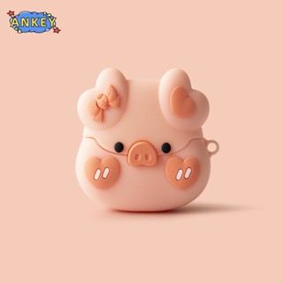 for Huawei Freebuds 5 Earphone Silicone Case Cute Pig Earbuds Waterproof Shockproof Soft Protective Headphone Cover Headset Skin with Hook