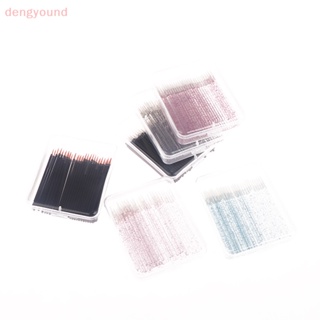 Dengyound 50 ชิ้น ผู้หญิง ความงาม ใช้แล้วทิ้ง ไนลอน สีดํา ละเอียด อายไลเนอร์ แปรงเขียนคิ้ว ครีม แปรงอายไลเนอร์ ปากกา แปรงแต่งหน้า ตา เครื่องมือเครื่องสําอาง ดี