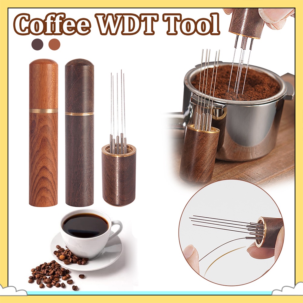 Ready stock [COD] ไม้แท้ เข็มเกลี่ยผงกาแฟ แกนสแตนเลส ที่เกลี่ยผงกาแฟ Cloth Powder Needles