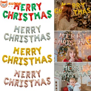 Sutee ชุดลูกโป่ง ลายตัวอักษร Merry Christmas สําหรับตกแต่งปาร์ตี้คริสต์มาส