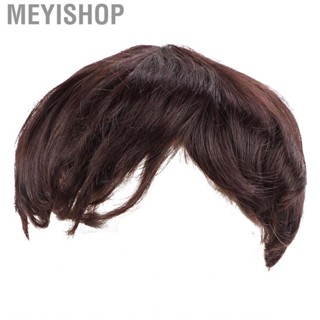 Meyishop Dark Brown Wig Mens Short Hair Natural Straight