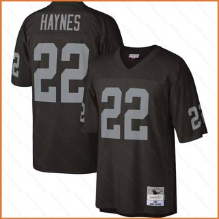 Fb 1985 NFL Las Vegas Raiders Legacy Jersey Mike Haynes เสื้อยืดกีฬาฟุตบอล พลัสไซซ์