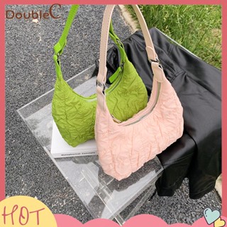 【Double C 】✿   กระเป๋าสะพายไหล่ กระเป๋าช้อปปิ้ง ไนล่อน ใส่เหรียญ ใส่โทรศัพท์ กุญแจ สําหรับผู้หญิง