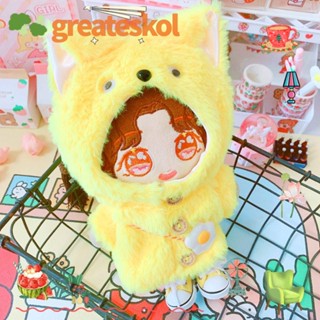 Greateskol เสื้อฮู้ดดี้ ผ้าฝ้าย ขนเฟอร์ ลายการ์ตูนไอดอล ขนาดเล็ก 20 ซม. สําหรับตุ๊กตา