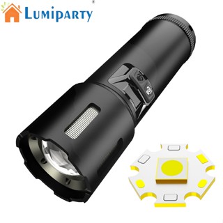 Lumiparty ไฟฉายดิจิทัล LED 30W หน้าจอ 6600mA ซูมได้ สว่างมาก IPX4