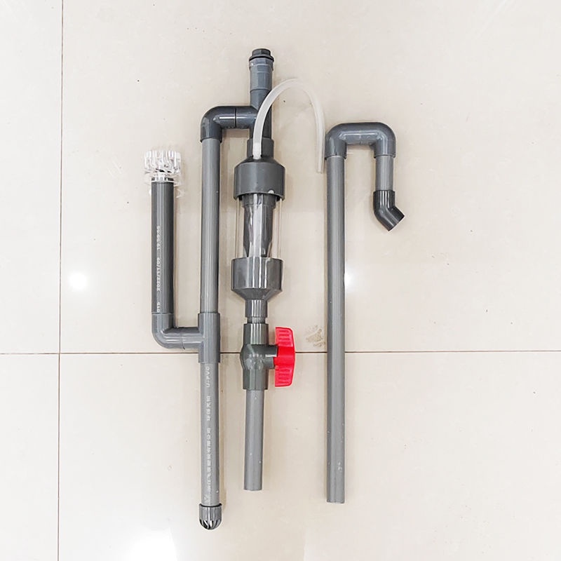 ถังปลา Hole-Free Siphon ด้านล่างกรอง Siphon หม้อกรองท่ออุปกรณ์ถังปลากรอง Anti-flow C