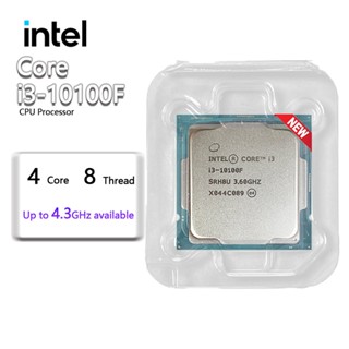 ใหม่ โปรเซสเซอร์ CPU Intel core i3-10100F i3 10100F 3.6 GHz 4-core 8-thread L2 = 1M L3 = 6m 65W LGA 1200