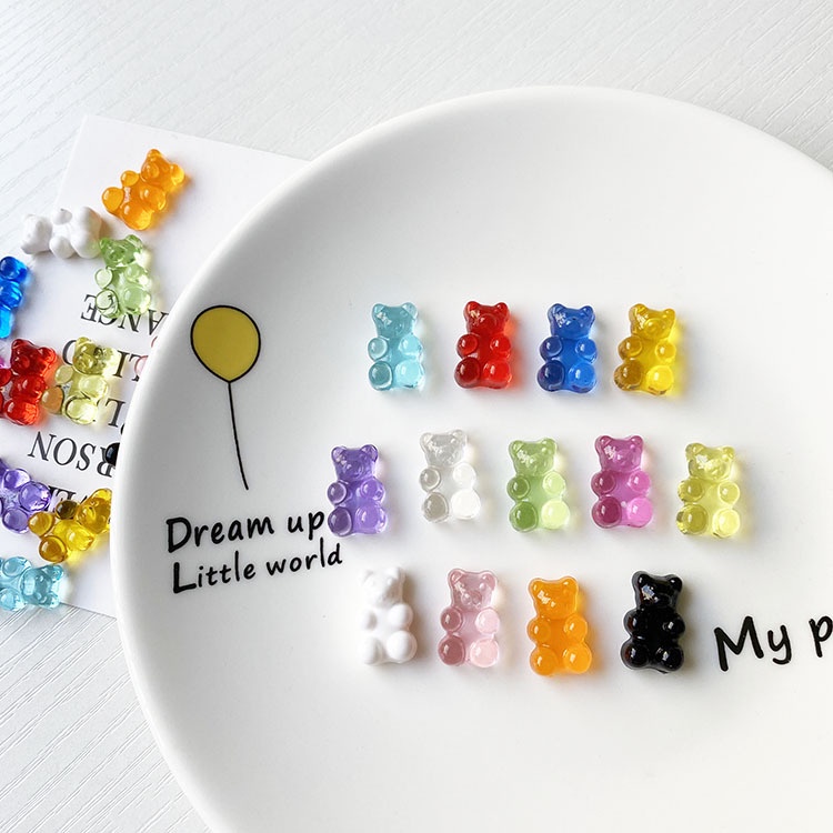 น่ารัก Candy Bear รองเท้าแตะ Jibbits Macaroon อาหาร Jibits Charm Pin หมีรองเท้า Charms Gummy น้ําตาล