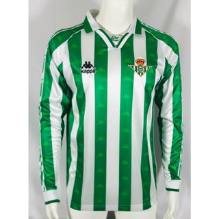 เสื้อกีฬาแขนยาว ลายทีมชาติฟุตบอล Betis 95 97 Betis ทีมเหย้า สไตล์วินเทจ แห้งเร็ว สําหรับผู้ชาย ไซซ์ S - XXL